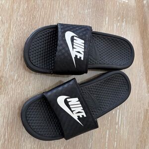 Nike Black and White Slide Sandals